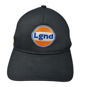 Lgnd Snapback Trucker Hat Black One Size Adjustable Embroidered Mesh Back